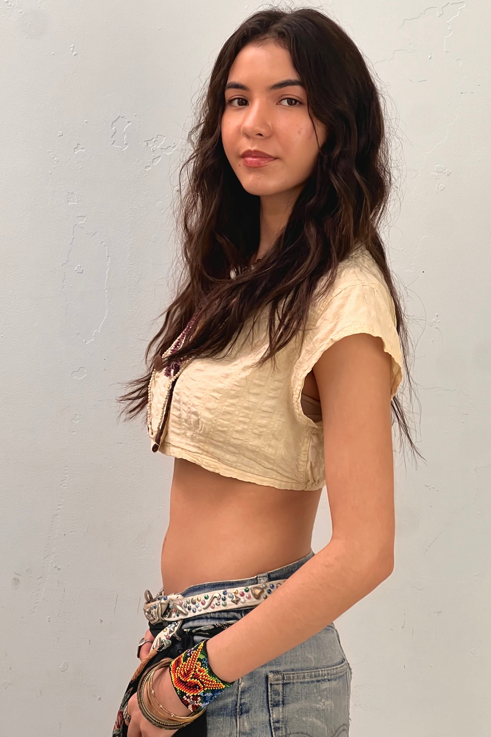 Vintage Seersucker Crop Top Selected by  Anna Corinna