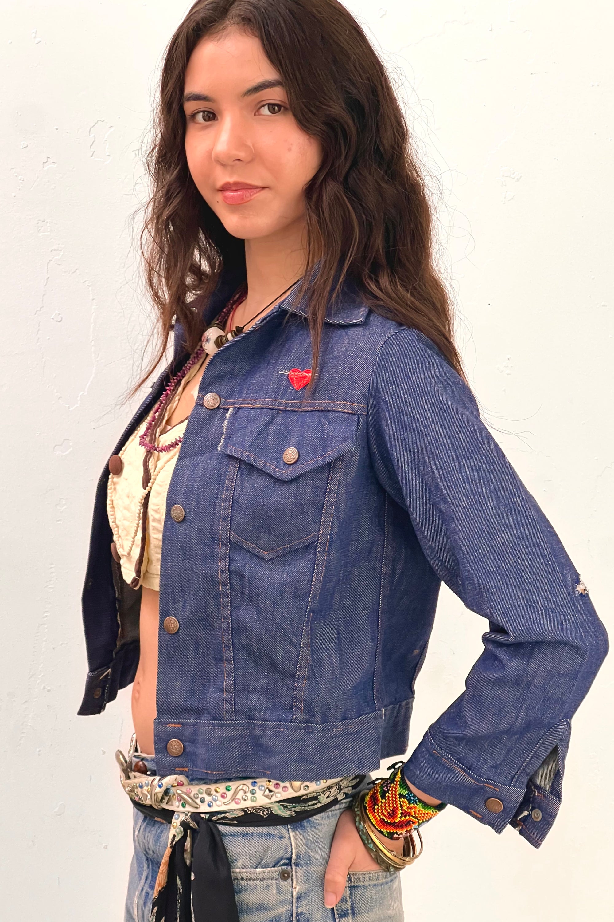 Vintage Thunderbird Embroidered Denim Jean Jacket Selected by  Anna Corinna