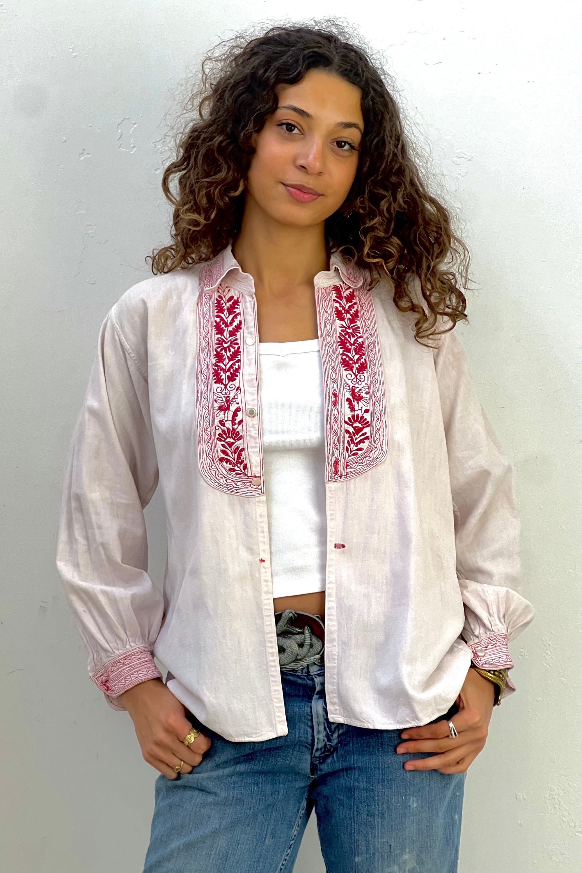 Vintage Embroidered Button Down