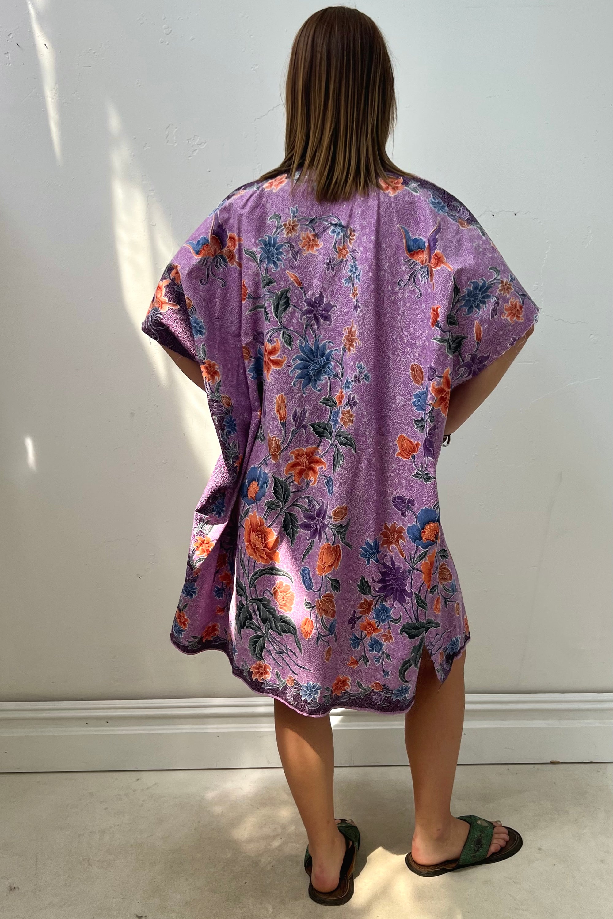 Anna Corinna Reworked Vintage Plum Batiq Smock Dress