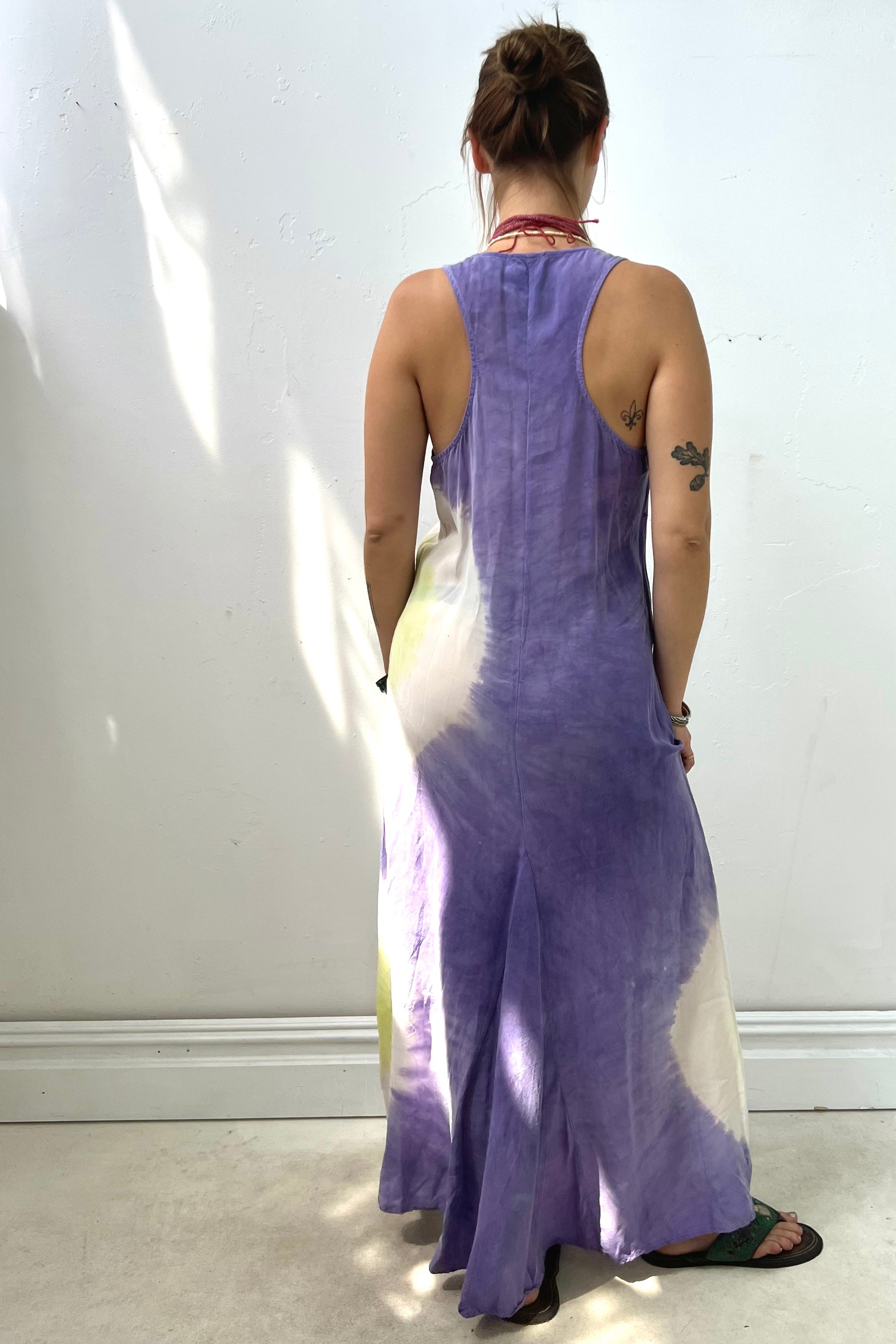 Vintage Silky Maxi Dyed Dress Selected by Anna Corinna