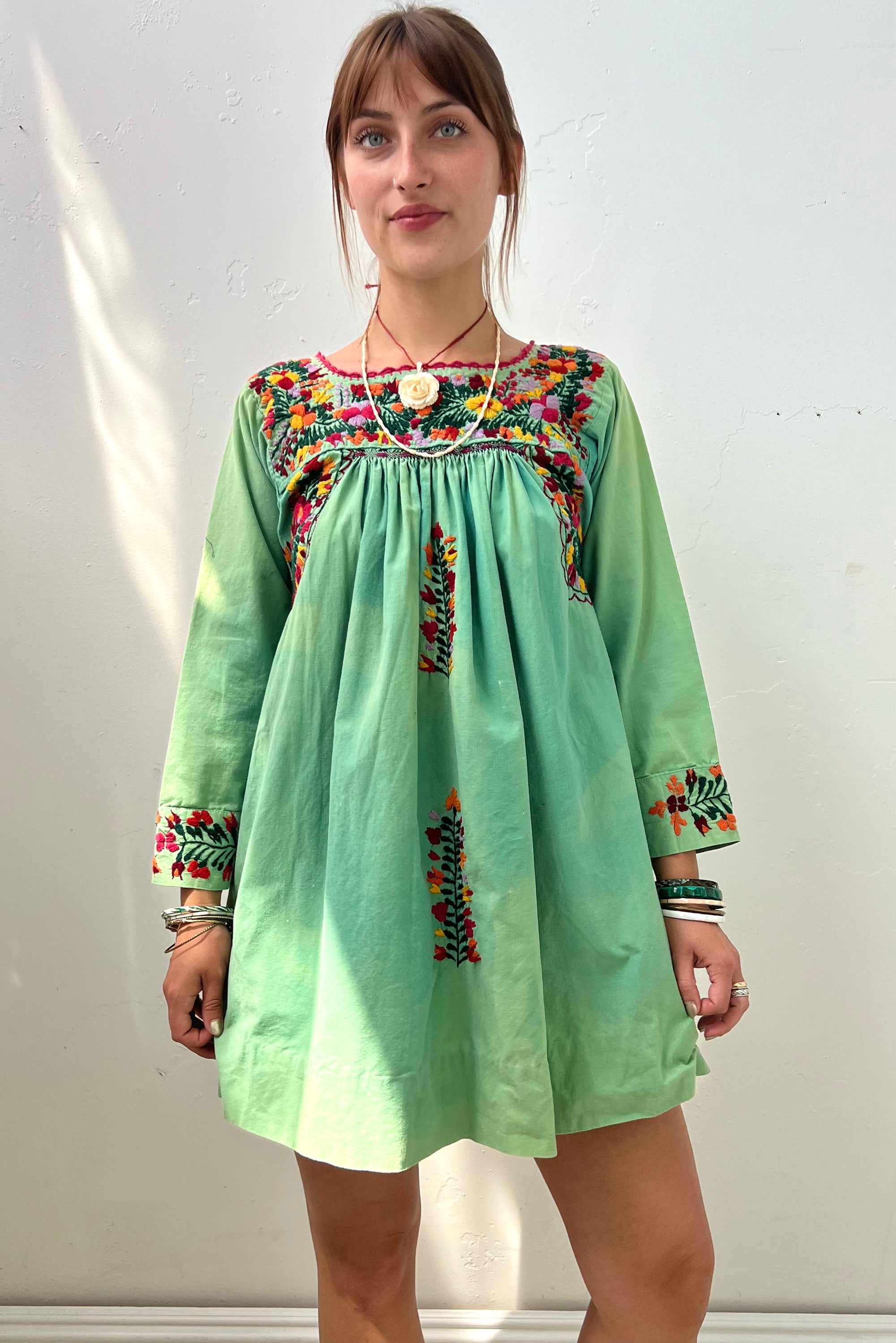 Vintage Embroidered Mini Dress, size S