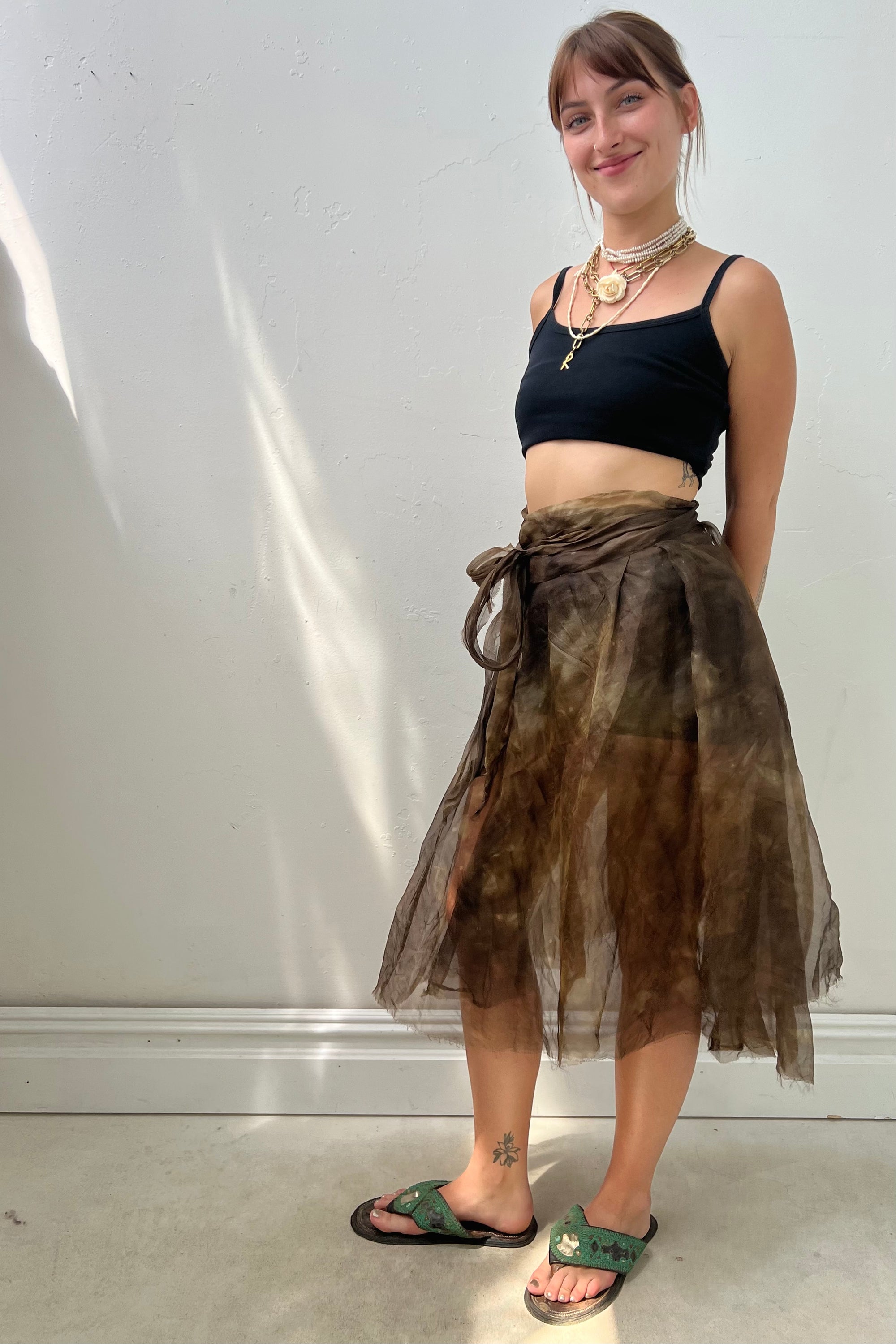 Vintage Sheer Organza Wrap Skirt Selected by Anna Corinna