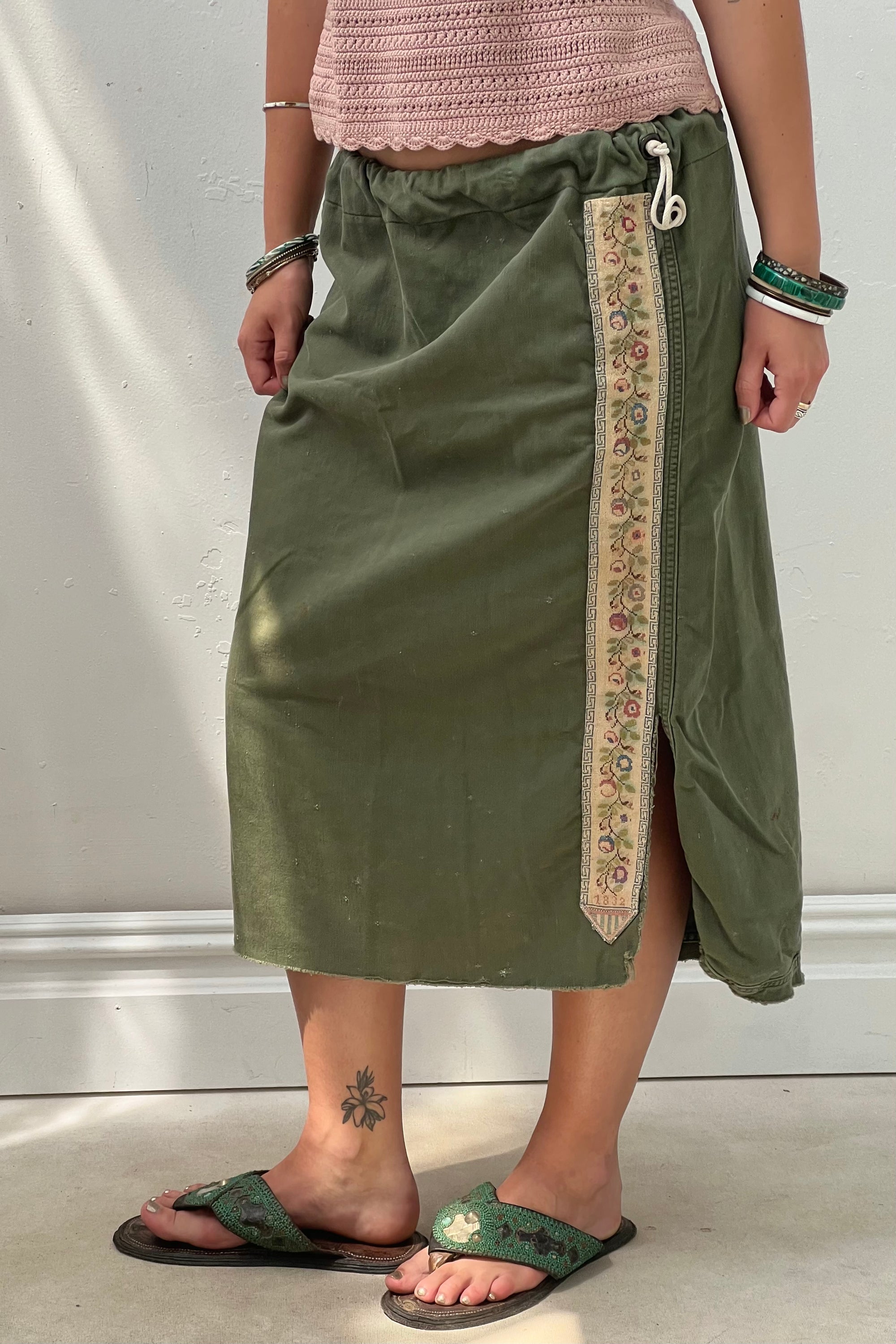 Anna Corinna Reworked Vintage Army Skirt, size L/XL
