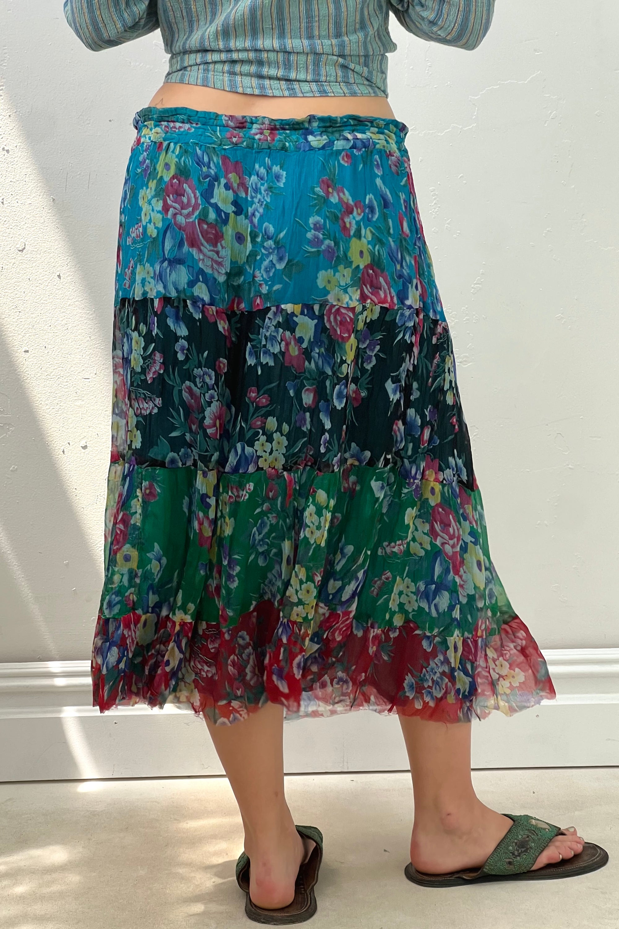 Vintage Chiffon Tiered Skirt, one size