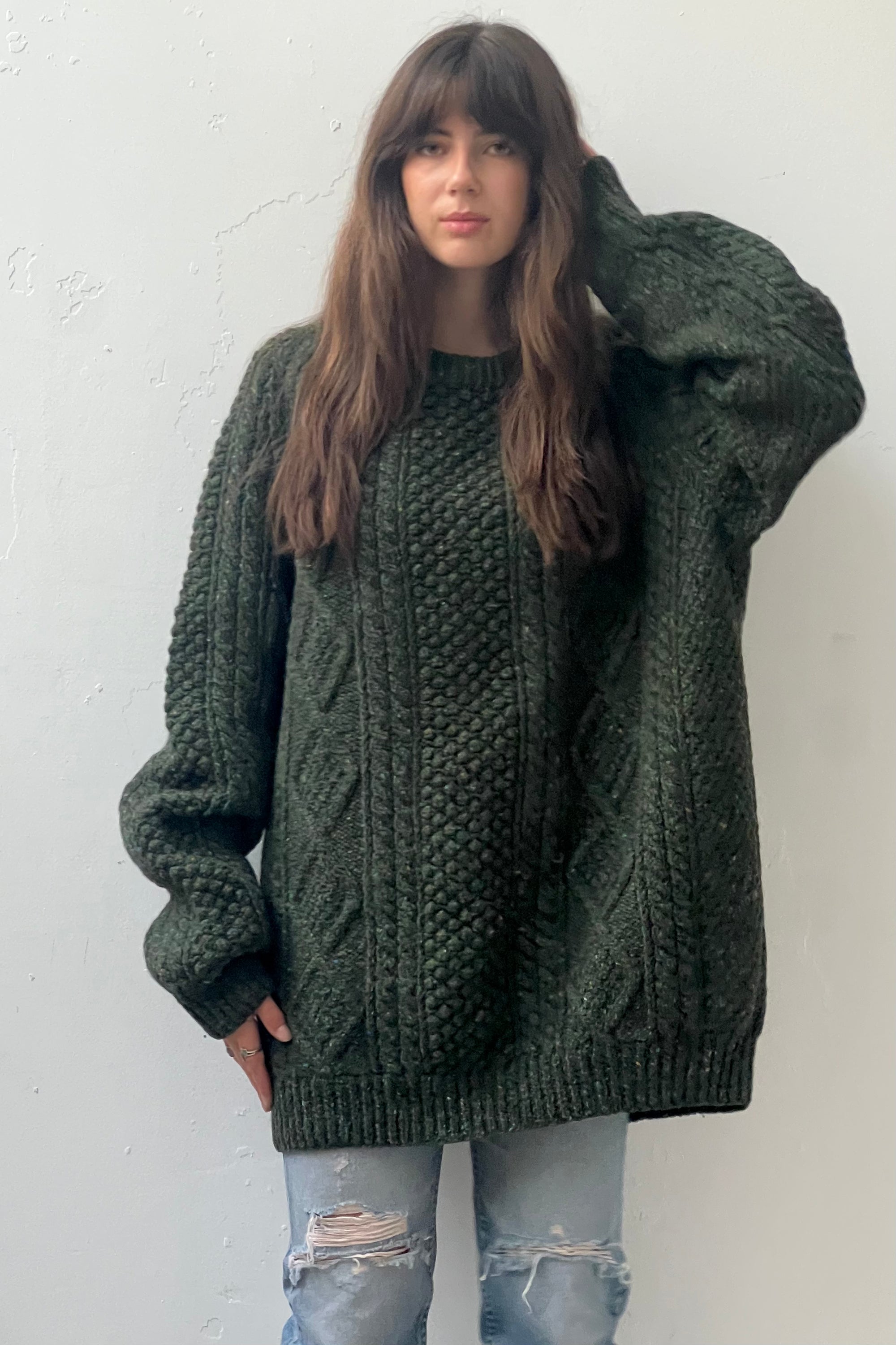 Vintage Irish Wool Forest Sweater Selected by Anna Corinna
