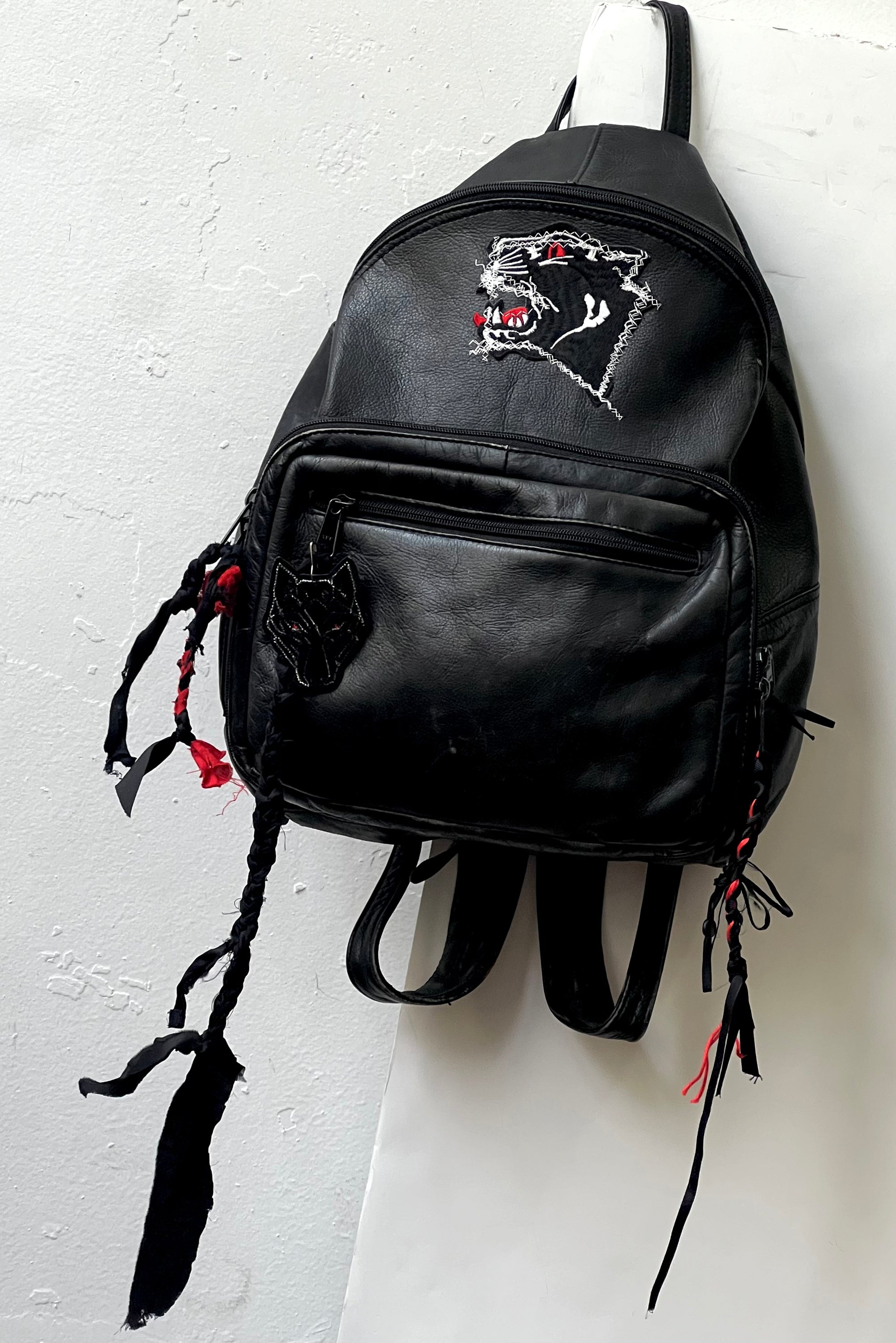 Anna Corinna Reworked Black Leather Backpack