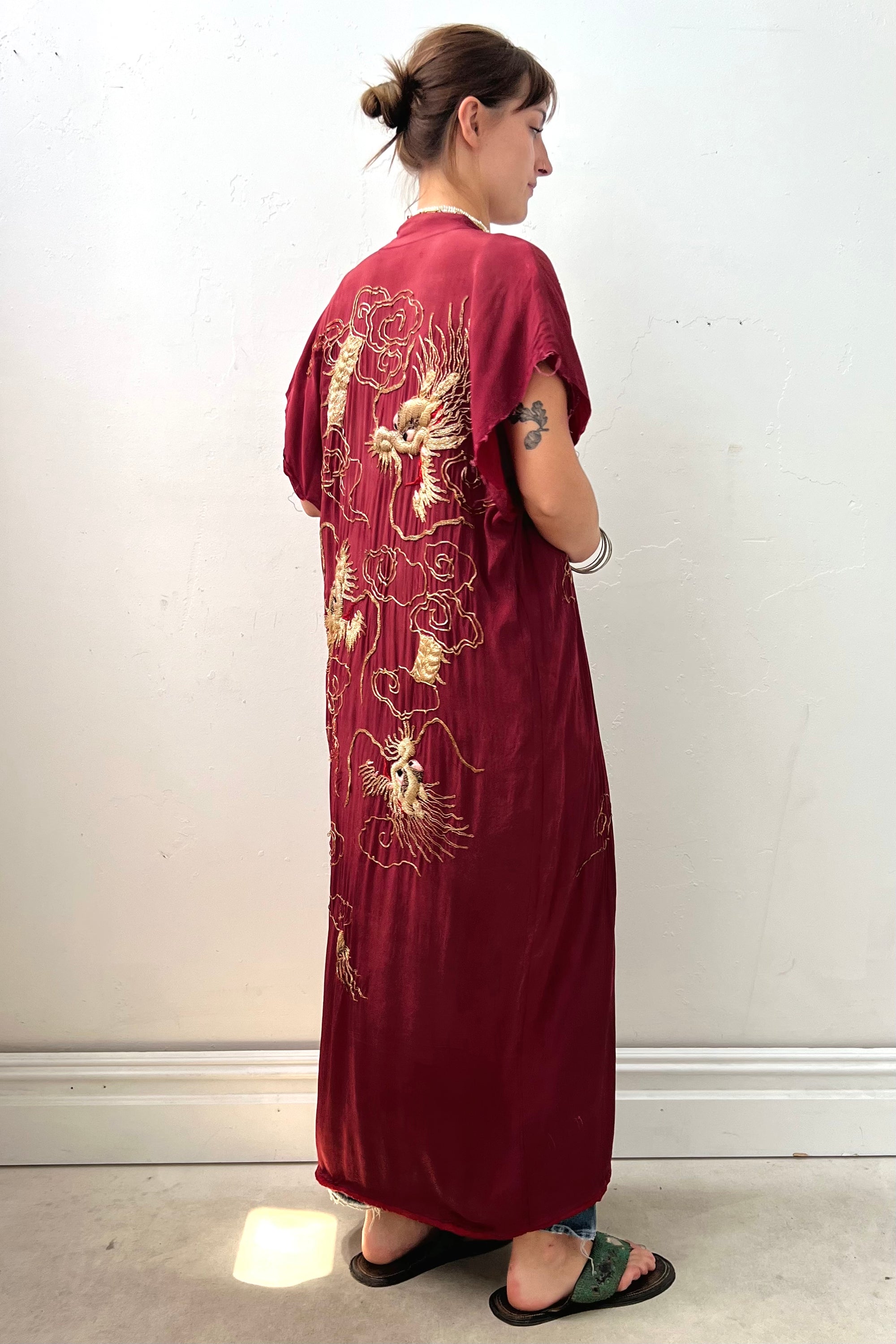 Vintage Golden Dragon Deconstructed Kimono Selected by Anna Corinna