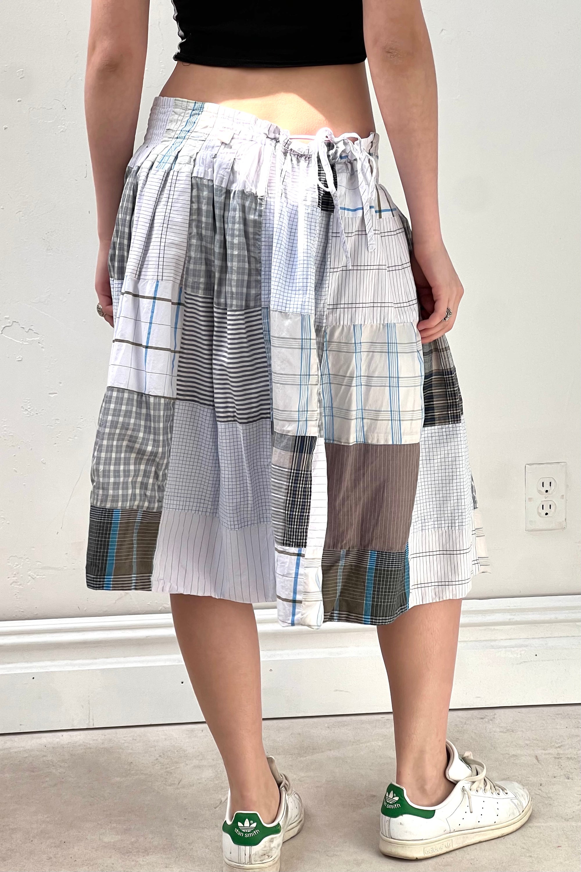 Vintage Patchwork Reversible Shirting Skirt