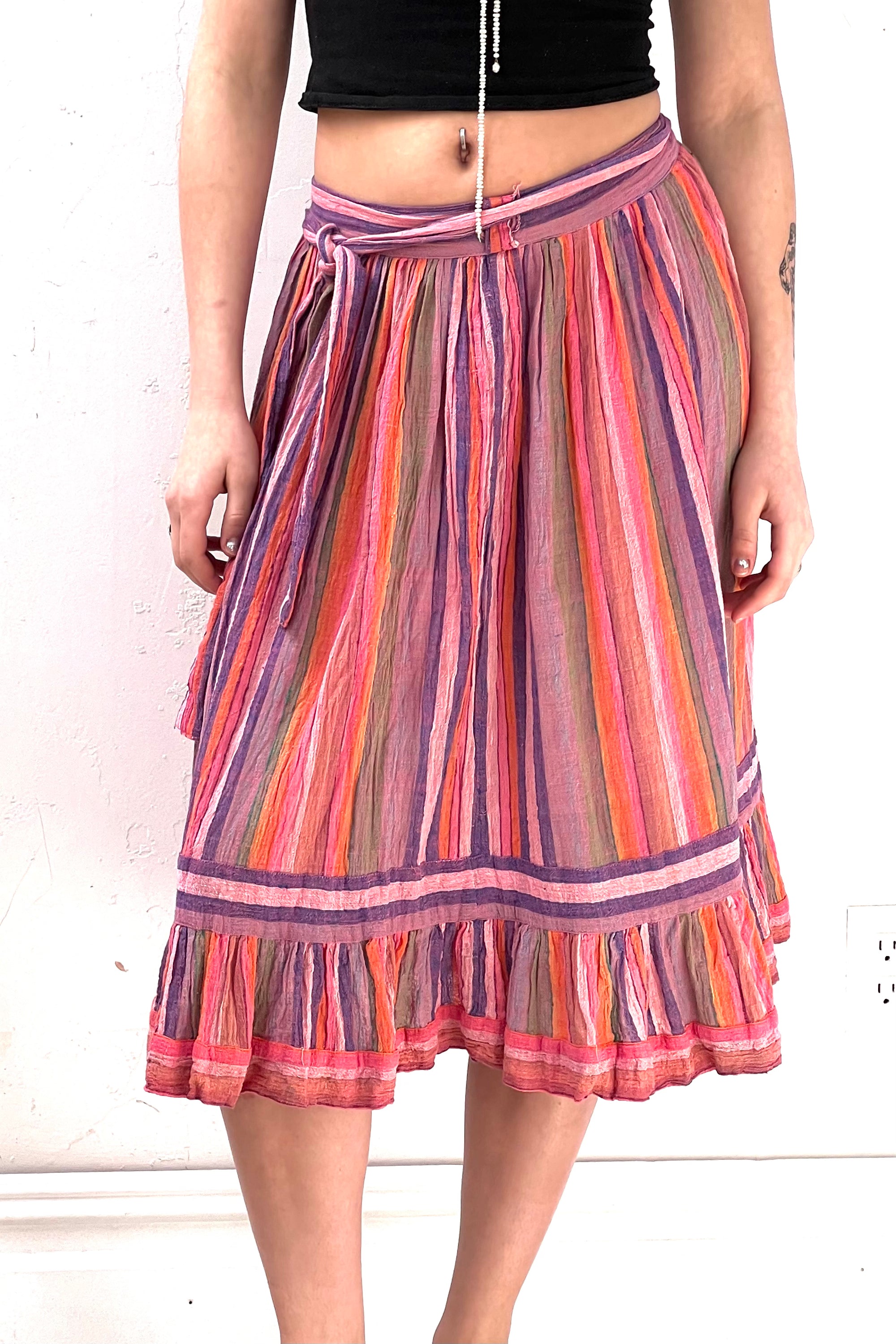 Vintage Gauze Stripe Skirt