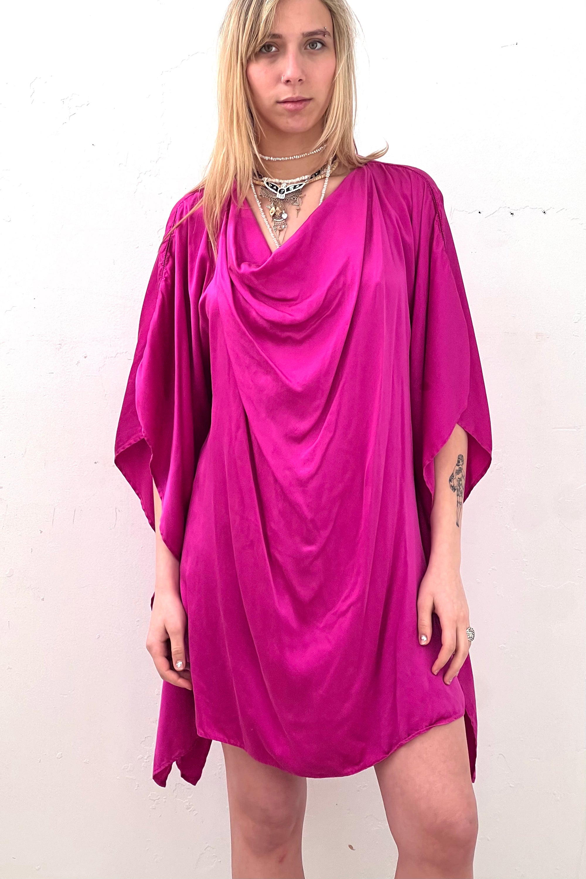 Vintage Silk Drapey Dress