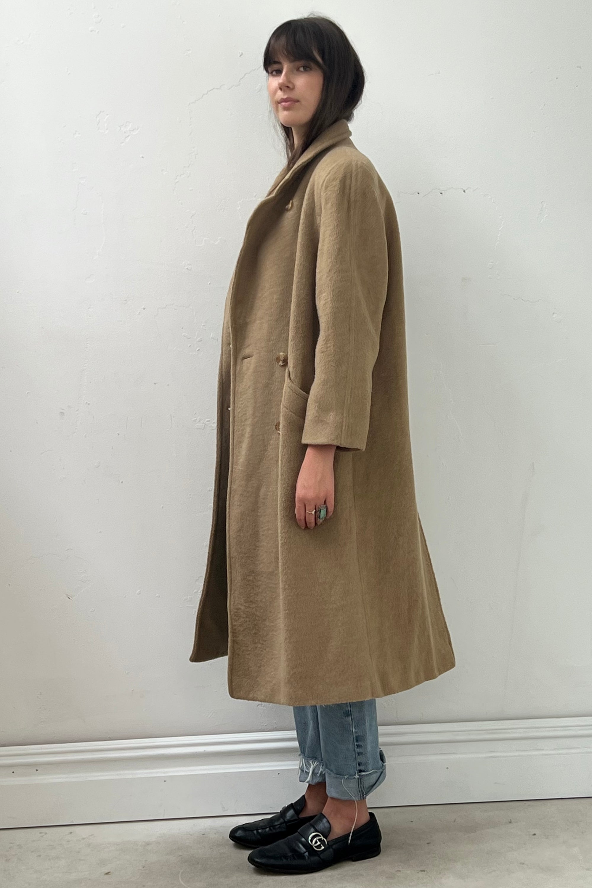 Vintage Camel Color Wool Coat Selected by Anna Corinna