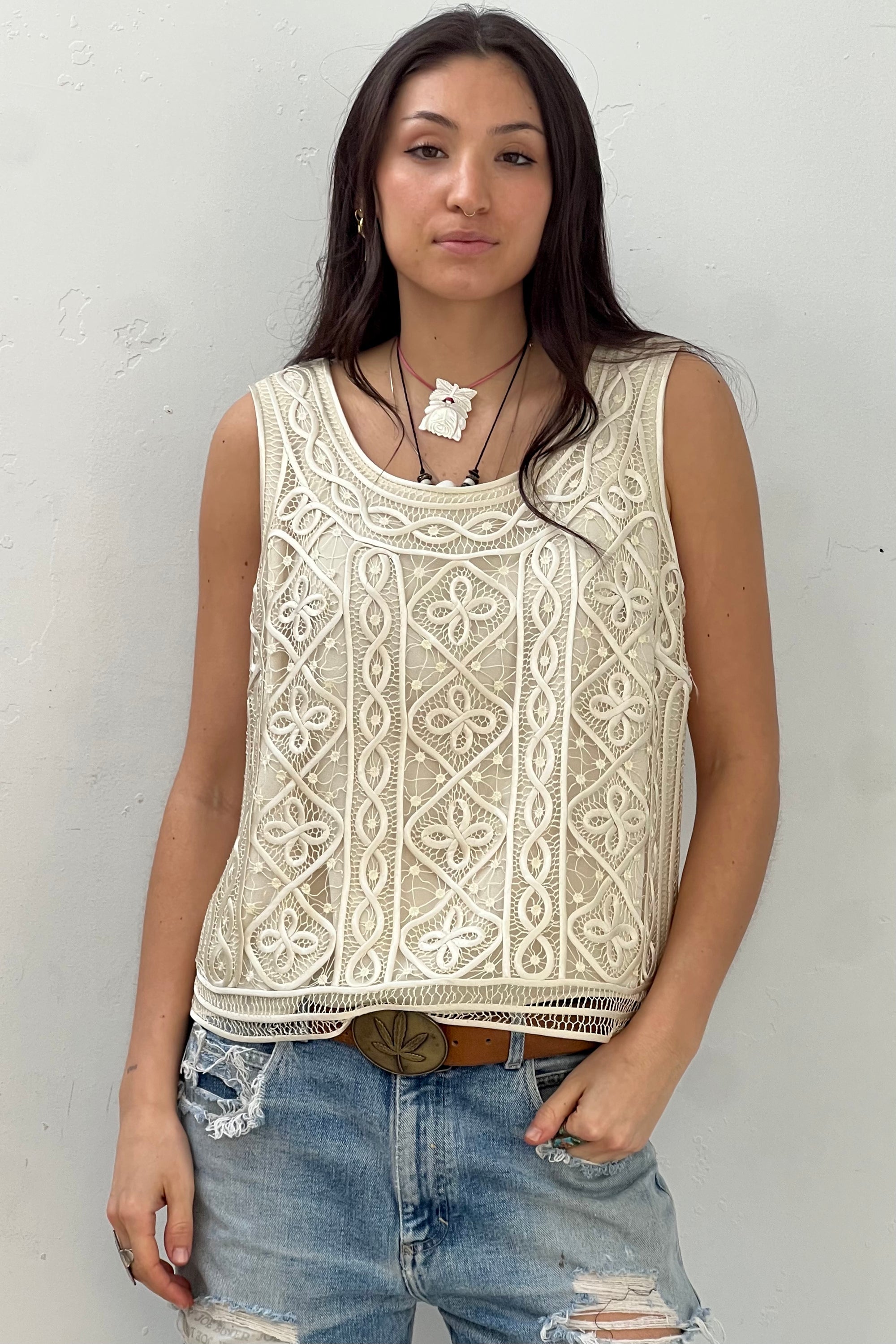 Vintage Handmade Lacy Tank