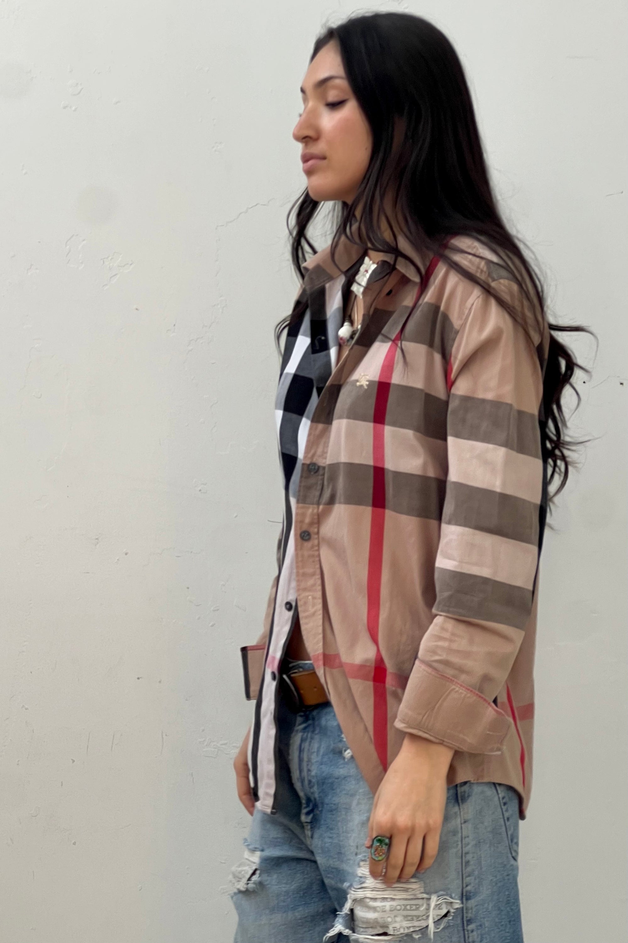 Vintage Burberry Button Down Top