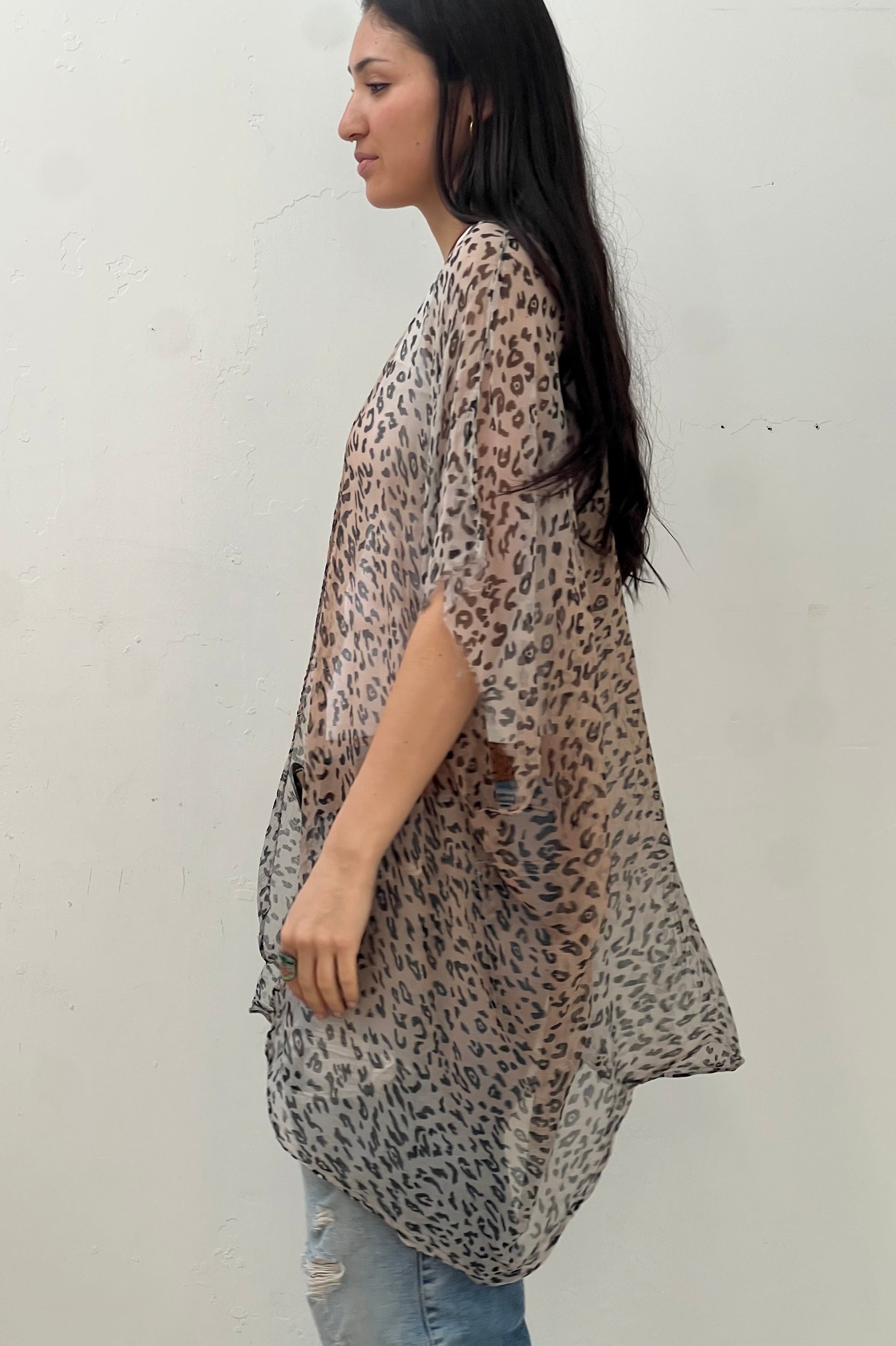 Anna Corinna Reworked Vintage Sheer Leopard Jacket
