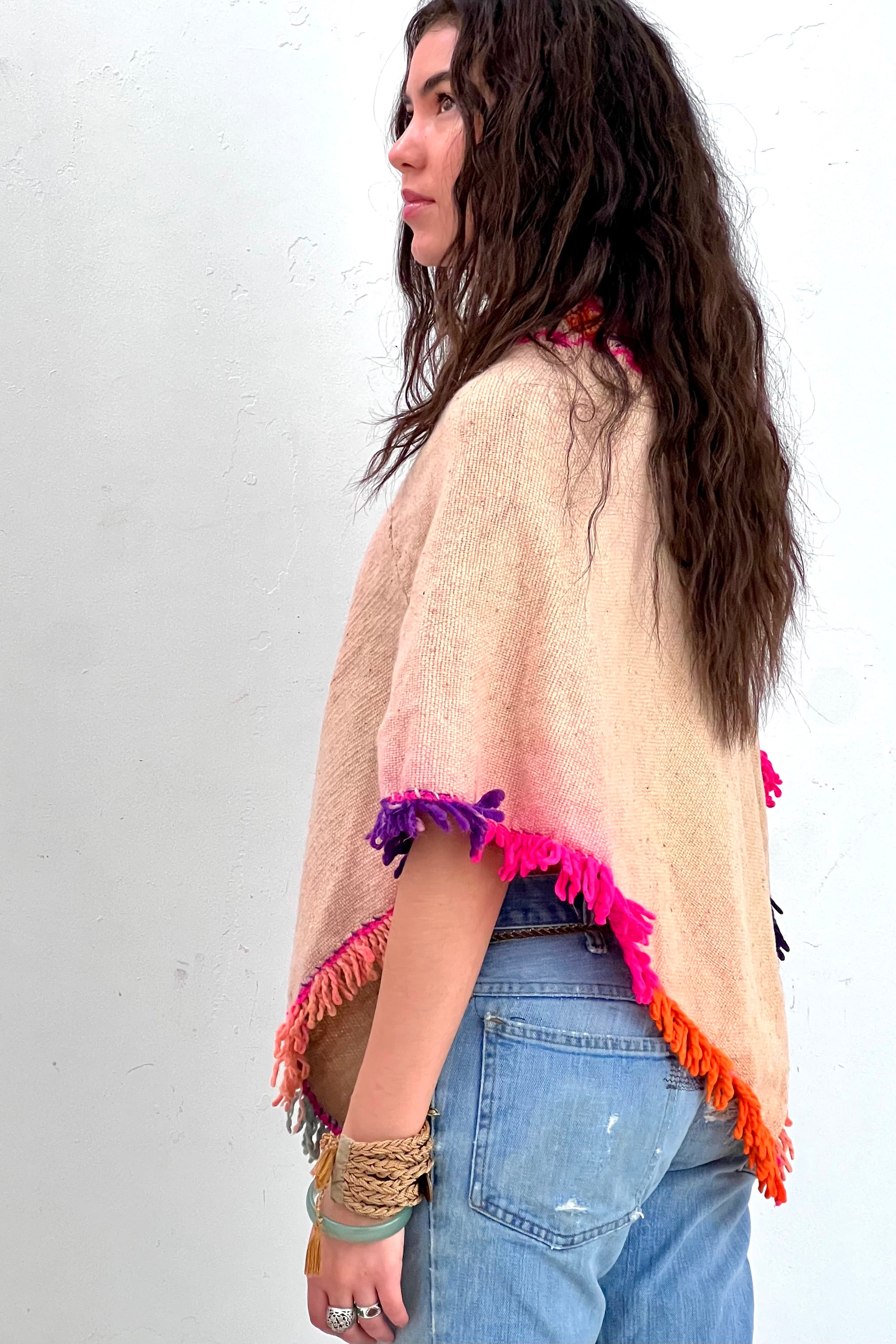 Vintage Hand Woven Embroidered Poncho Selected by Anna Corinna