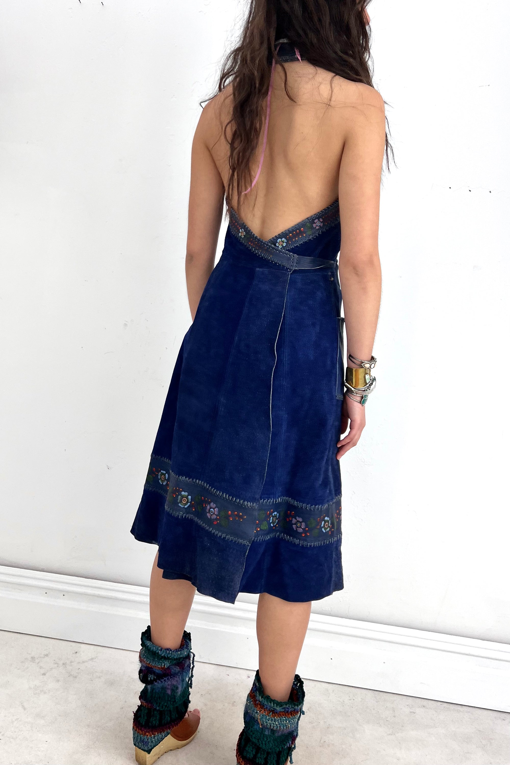 Vintage Char Leather Wrap Dress Selected by Anna Corinna