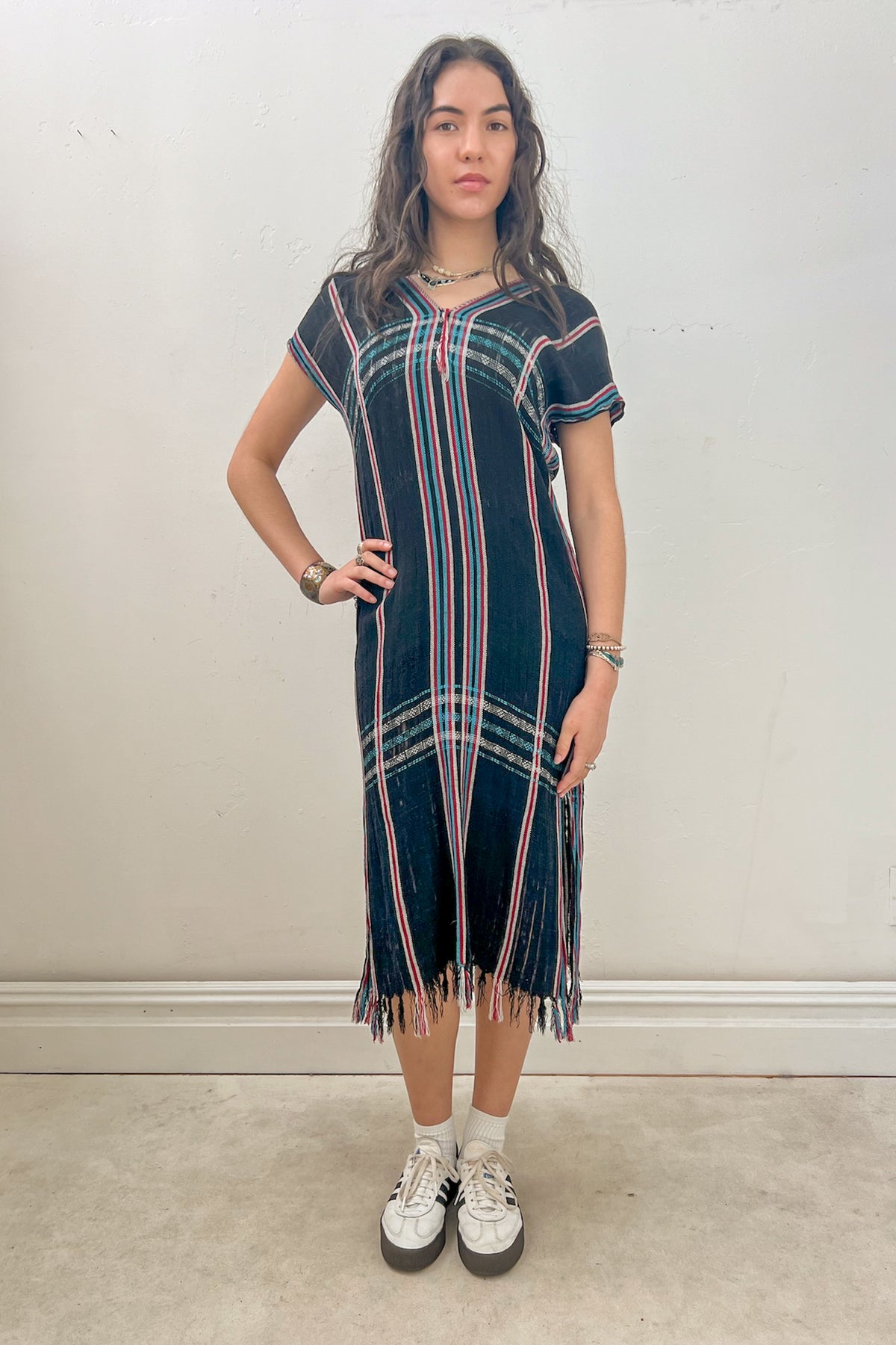 Vintage Woven Plaid Dress, Cotton