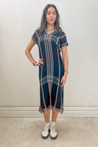 Vintage Woven Plaid Dress, Cotton