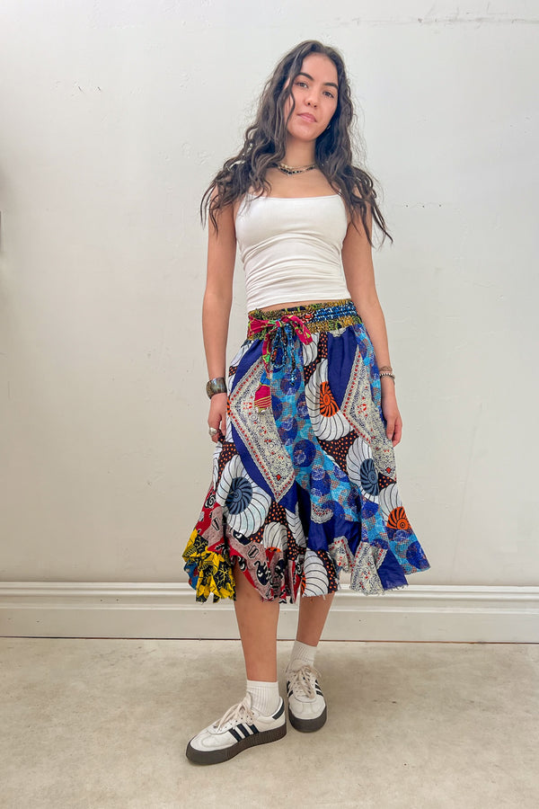 Vintage Print Patchwork Swirl Skirt Anna Corinna, Cotton blend