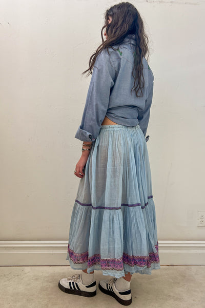 Vintage Cotton Sky Skirt, Cotton, view 2