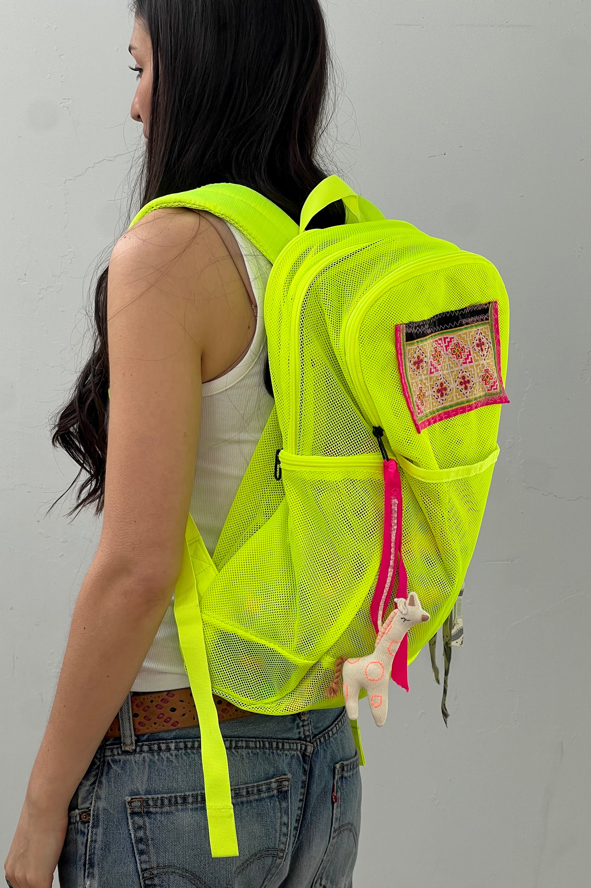 Anna Corinna Reworked Vintage Neon Mesh Backpack