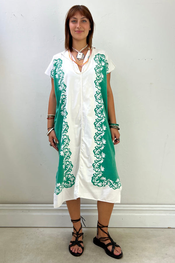 Anna Corinna Reworked Vintage Ivy Flowers Smock Dress