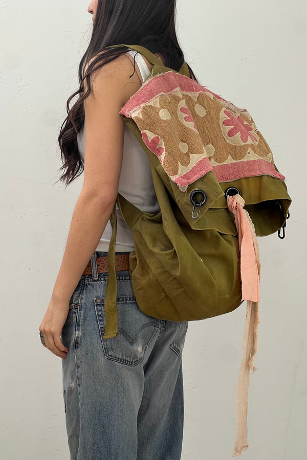 Anna Corinna Reworked Vintage Army Backpack Duffel