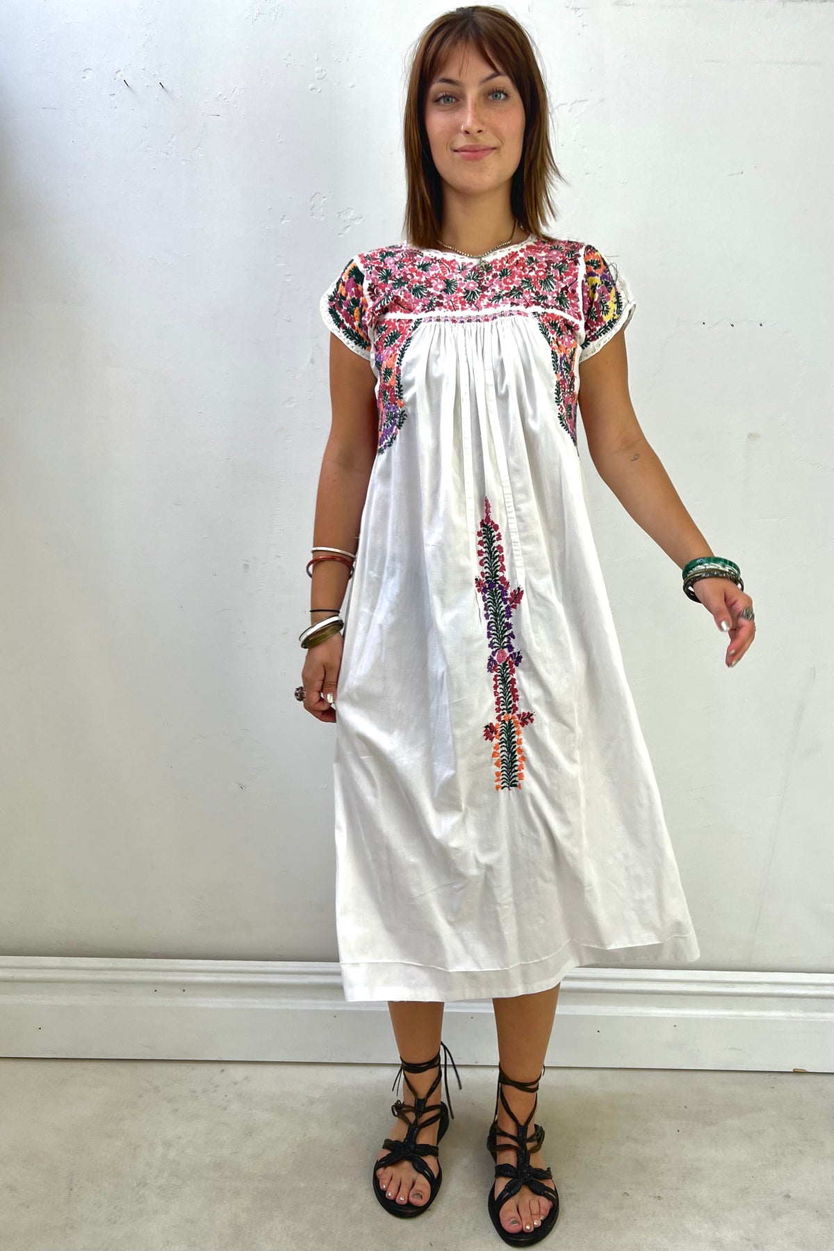 Vintage Mexican Embroidered Dress