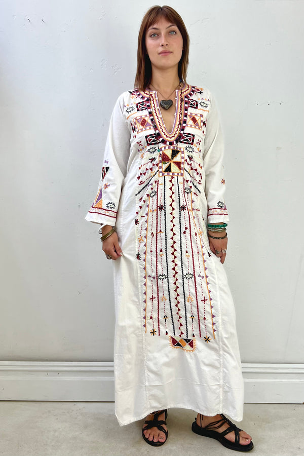 Vintage Siwa Embroidered Egyptian Maxi Dress