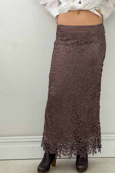 Vintage Silk Hand Made Lacy Skirt