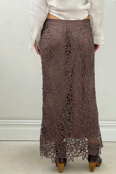 Vintage Silk Hand Made Lacy Skirt, view 3