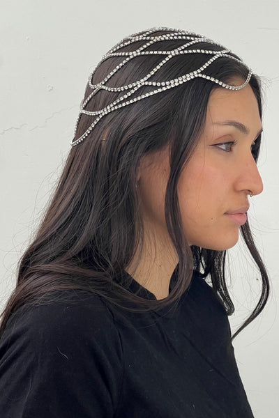 Vintage Rhinestone Head Piece, view 4