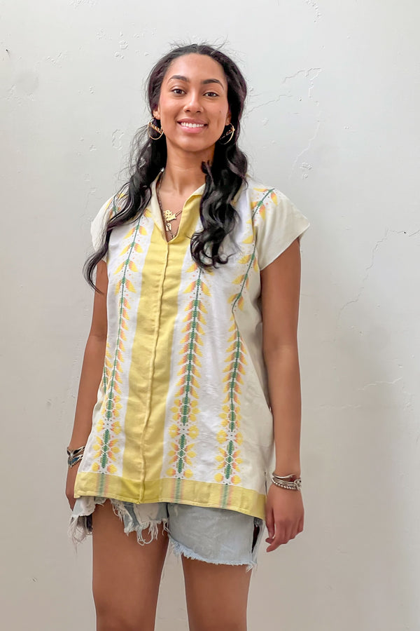 Anna Corinna Reworked Vintage Woven Sunshine Smock Dress, Cotton
