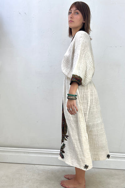 Vintage Gauzey Embroidered Maxi Dress, view 3