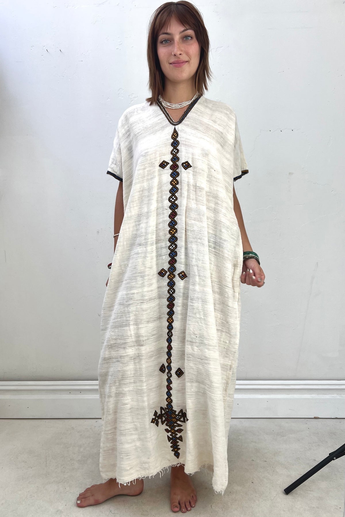 Vintage Gauzey Embroidered Caftan