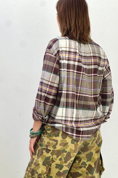 Ralph Lauren Cotton 90s Plaid Cropped Button Down Vintage