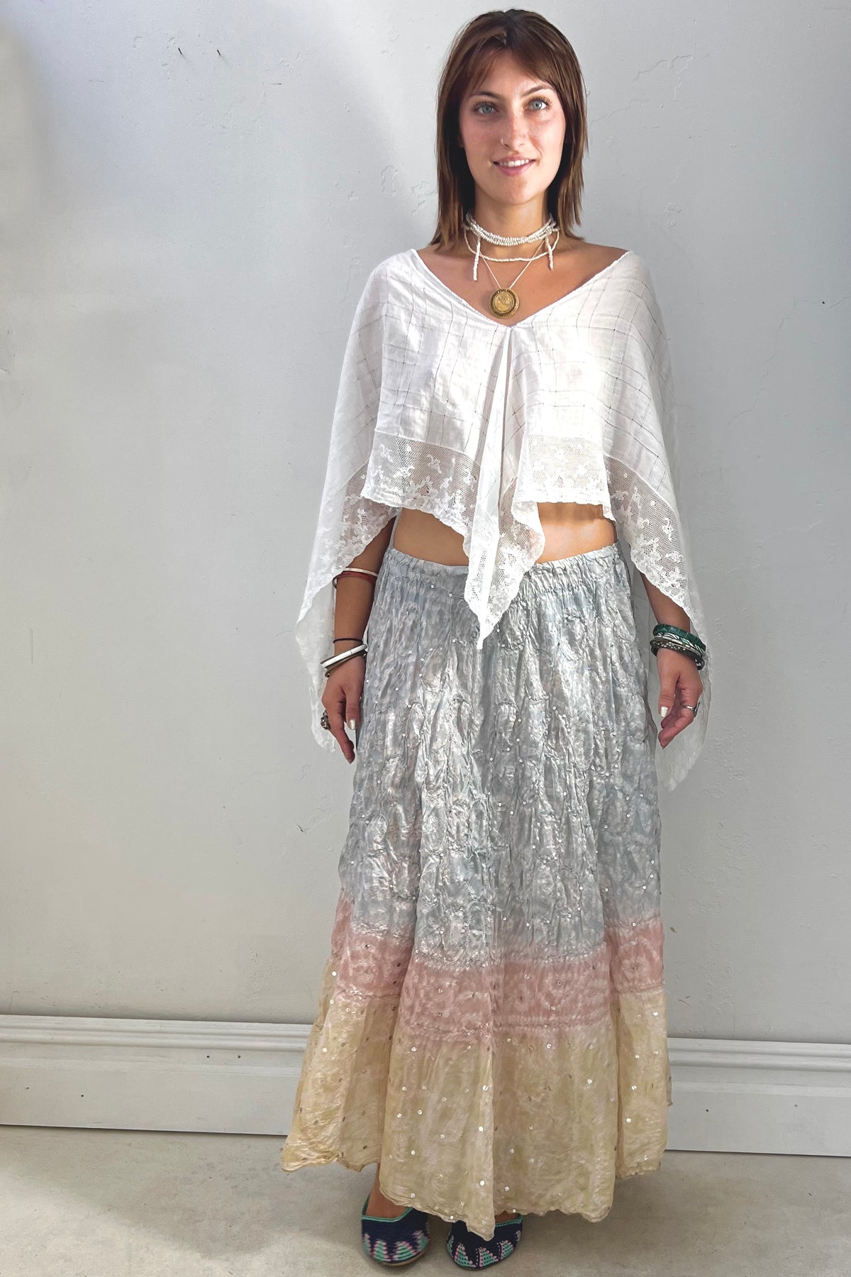 Vintage Silk Sequin Skirt