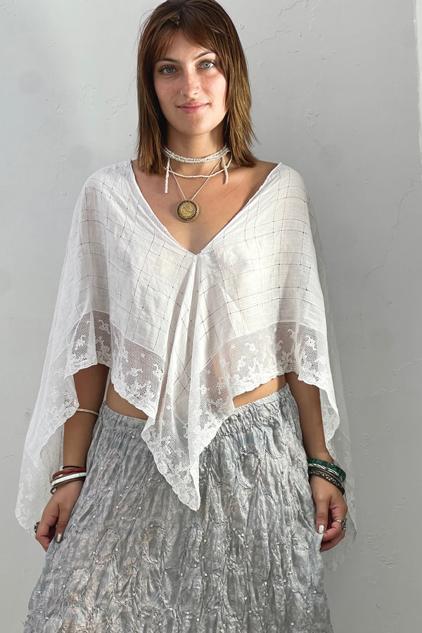 Anna Corinna Reworked Vintage Lace Poncho Top