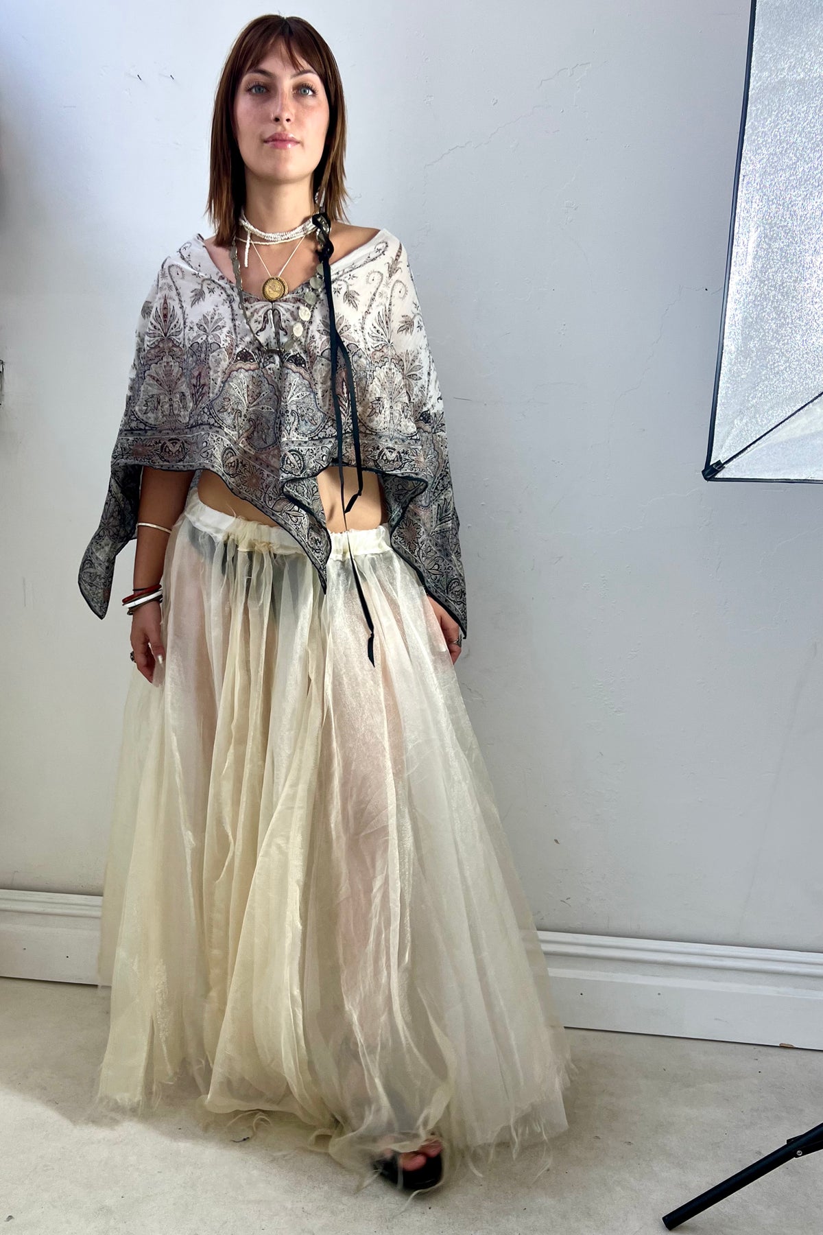 Vintage Sheer Layered Sparkly Skirt
