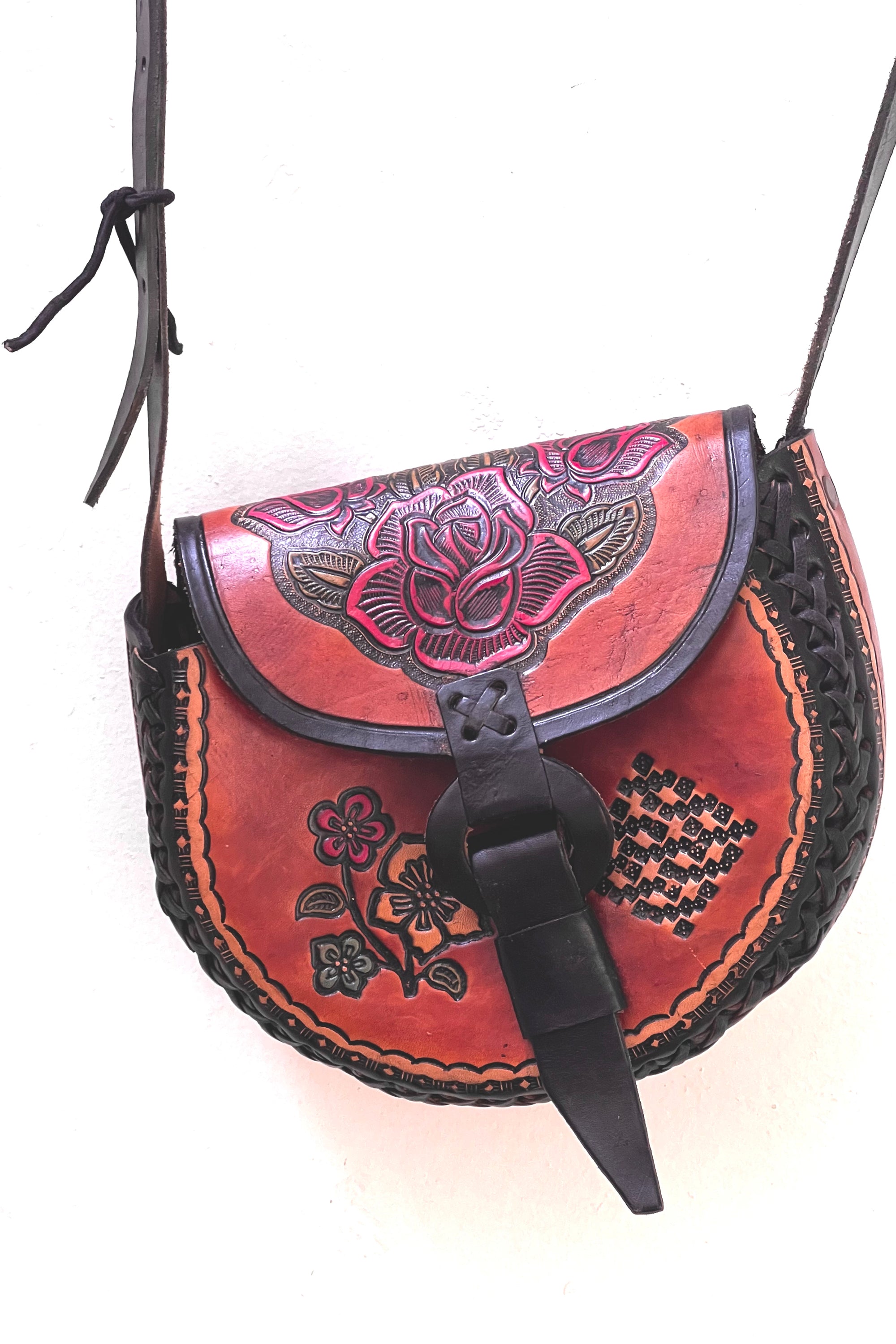 Vintage Leather Rose Bag Selected by Anna Corinna