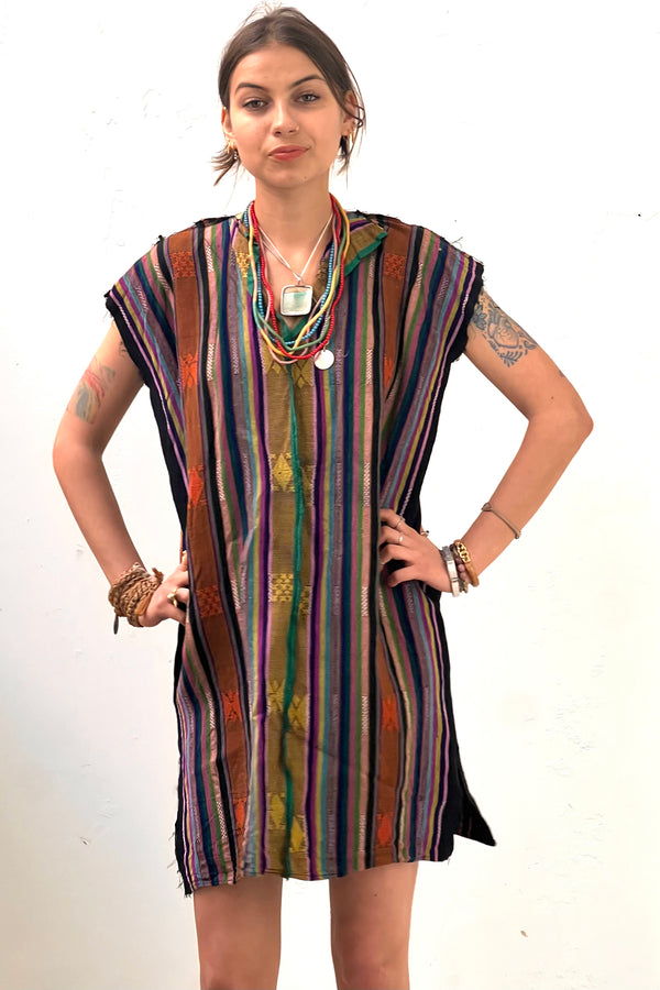 Anna Corinna Reworked Vintage Midnight Woven Smock Dress, Cotton blend