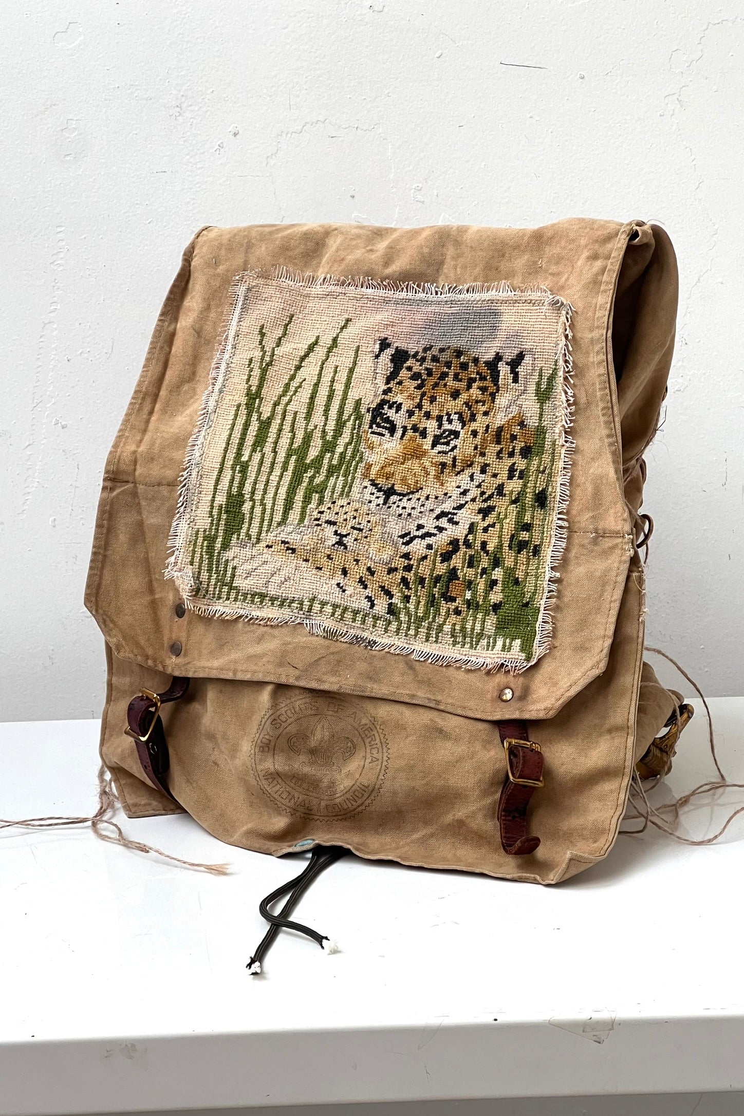 Anna Corinna Reworked Vintage Leopard Boy Scout Backpack