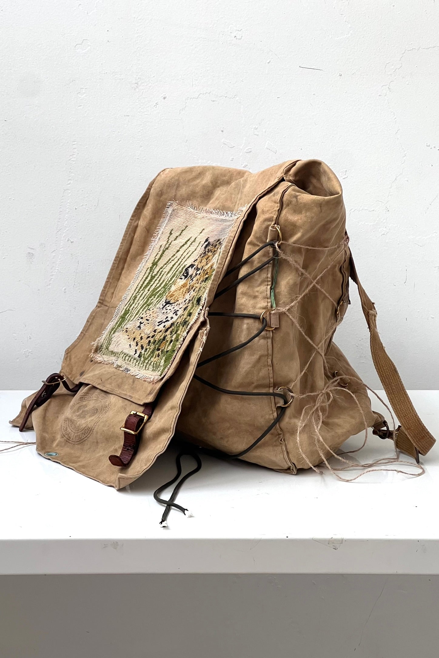 Anna Corinna Reworked Vintage Leopard Boy Scout Backpack