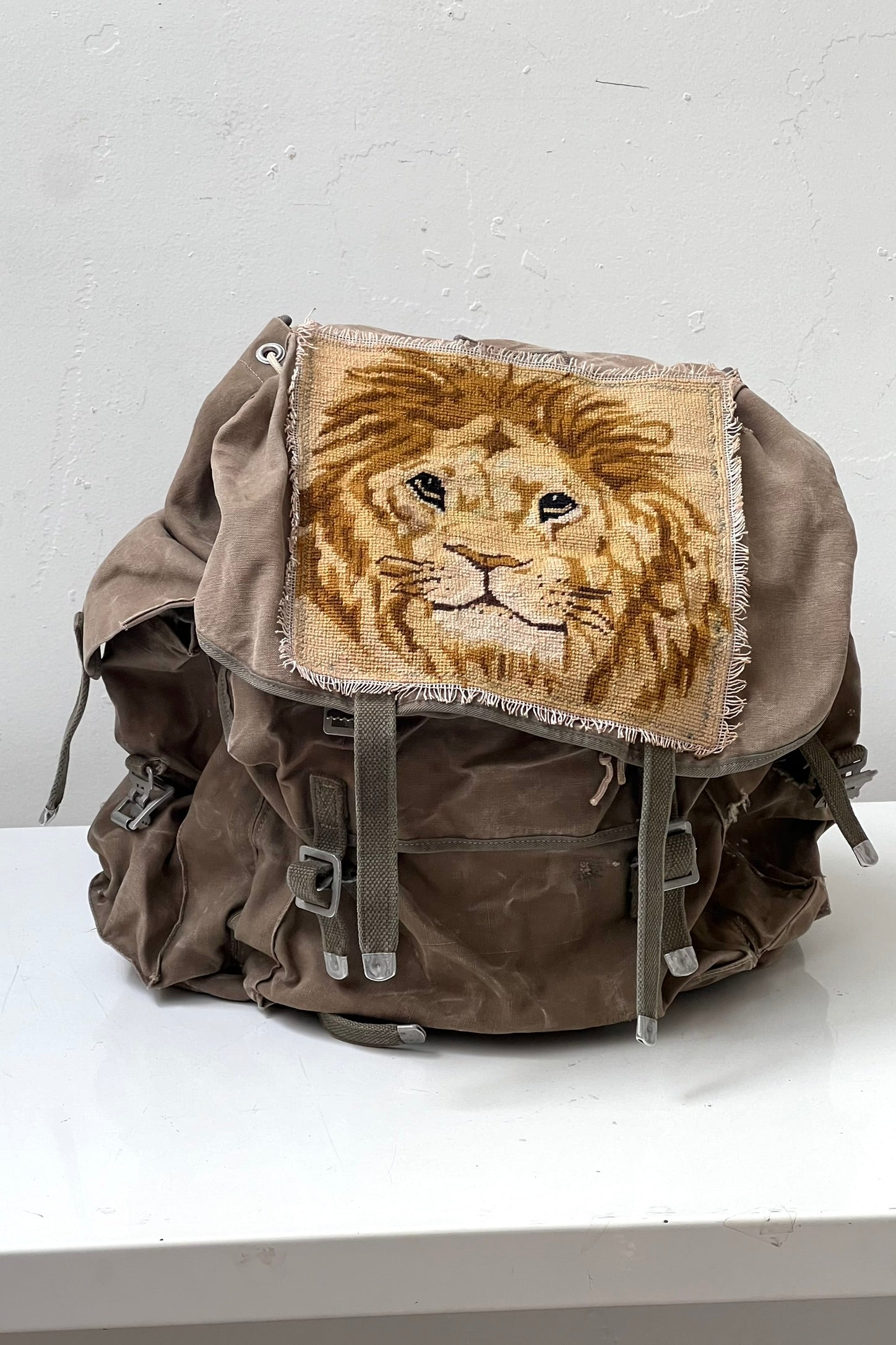 Anna Corinna Reworked Vintage Lion Army Backpack