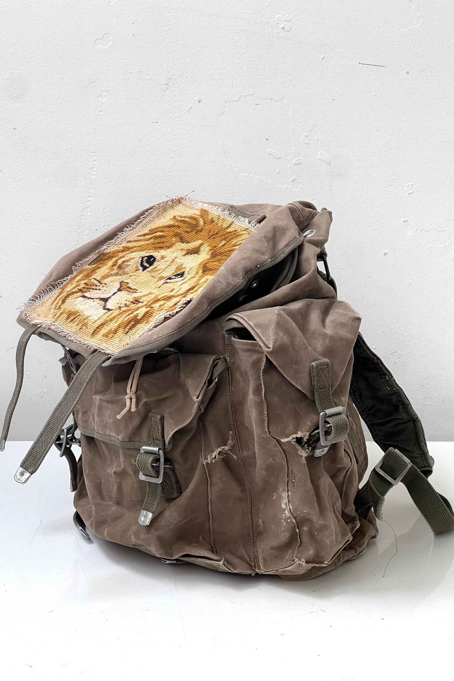 Anna Corinna Reworked Vintage Lion Army Backpack