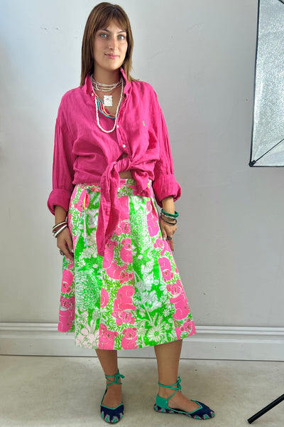 Vintage Lily Pulitzer Reversible Midi Skirt, view 2