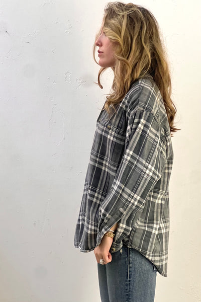 Flannel Cotton 1980s Perfectly Worn Plaid Woven Super Soft Button Down Vintage