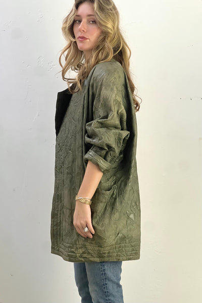 Jacket Leather 1980s Structured Oversized Vintage