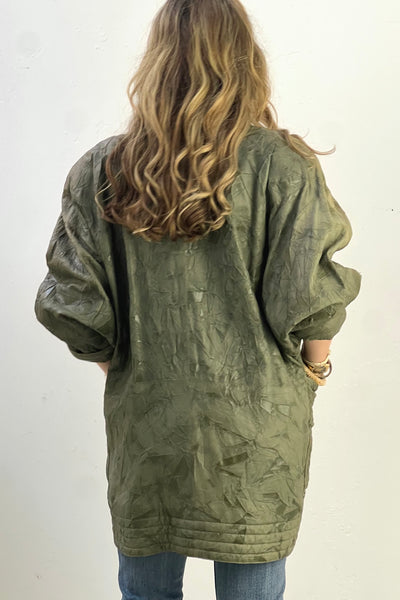 Jacket Leather 1980s Structured Oversized Vintage